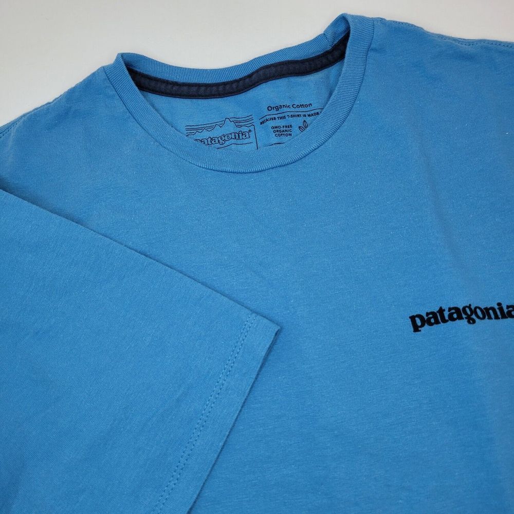Patagonia Mens Shirt Small Blue Crewneck Save Our Home P,  Regular Fit Outdoors‎